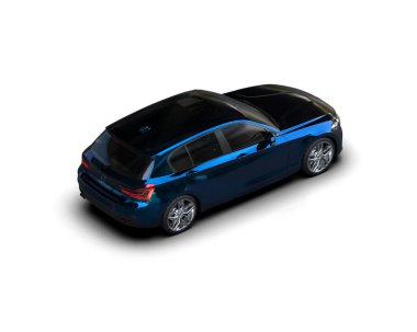 Üç boyutlu illüstrasyon. Modern araba beyaz arkaplanda izole edildi. 