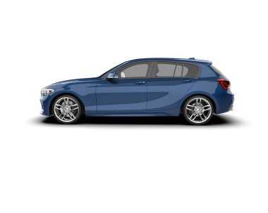 Üç boyutlu illüstrasyon. Modern araba beyaz arkaplanda izole edildi. 