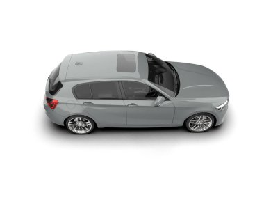 Üç boyutlu illüstrasyon. Modern araba beyaz arkaplanda izole edildi. 