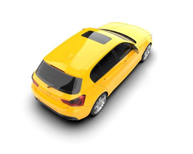 Üç boyutlu illüstrasyon. Modern araba beyaz arkaplanda izole edildi. 