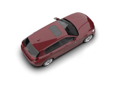 Üç boyutlu illüstrasyon. Modern araba beyaz arkaplanda izole edildi. 