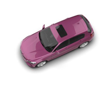 Üç boyutlu illüstrasyon. Modern araba beyaz arkaplanda izole edildi. 