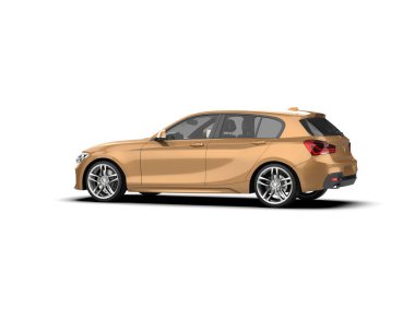 Üç boyutlu illüstrasyon. Modern araba beyaz arkaplanda izole edildi. 