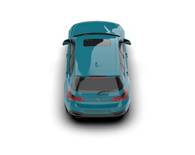 Üç boyutlu illüstrasyon. Modern araba beyaz arkaplanda izole edildi. 