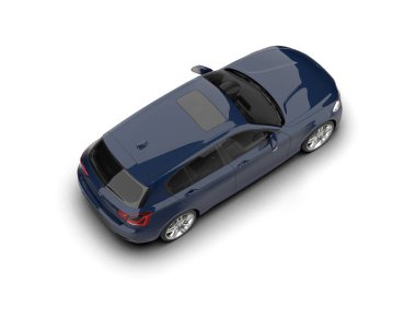 Üç boyutlu illüstrasyon. Modern araba beyaz arkaplanda izole edildi. 