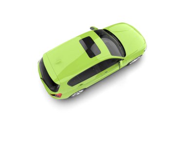 Modern araba beyaz arka planda izole edilmiş. 3d illüstrasyon. 