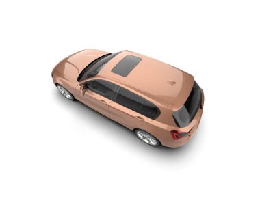 Modern araba beyaz arka planda izole edilmiş. 3d illüstrasyon. 