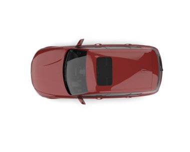 Modern araba beyaz arka planda izole edilmiş. 3d illüstrasyon. 