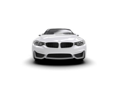 Modern araba beyaz arka planda izole edilmiş. 3d illüstrasyon. 