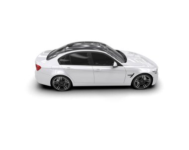 Modern araba beyaz arka planda izole edilmiş. 3d illüstrasyon. 