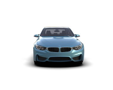 Modern araba beyaz arka planda izole edilmiş. 3d illüstrasyon. 