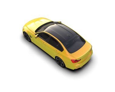 Modern bir arabanın 3 boyutlu görüntüsü.