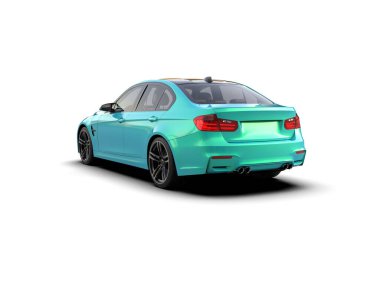 Modern mavi spor arabası- 3D görüntüleme