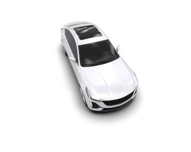 beyaz modern araba beyaz üzerine izole