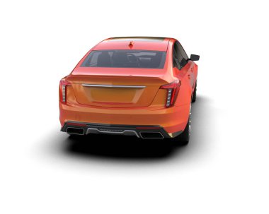 turuncu lüks araba beyaz arka planda