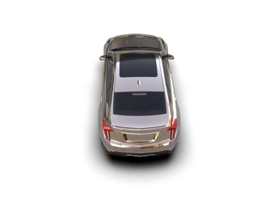 Beyaz arka planda gölgeli modern şehir arabası - 3 boyutlu illüstrasyon