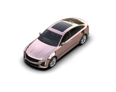 Beyaz arka planda modern bir araba. 3d oluşturma