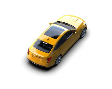 3 boyutlu sarı araba.