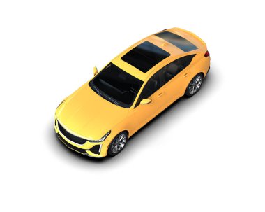 Araç 3D görüntüleme beyaz arkaplanda izole edildi