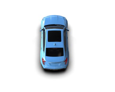 Beyaz arka planda mavi modern araba