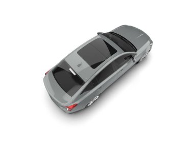 modern şehir arabası beyaz zemin üzerinde izole edilmiş 3 boyutlu görüntüleme -