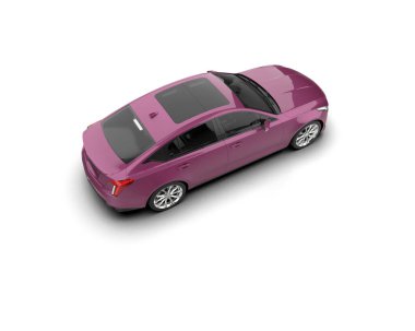 modern araba beyaz arka planda izole edildi. 3 boyutlu çizim - illüstrasyon