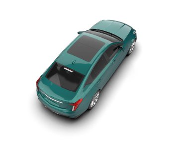 beyaz arka planda modern yeşil araba