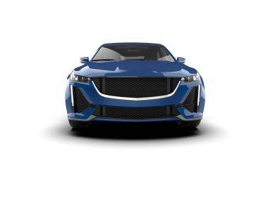 Gerçekçi mavi modern araba beyaz arka planda izole edilmiş. vektör