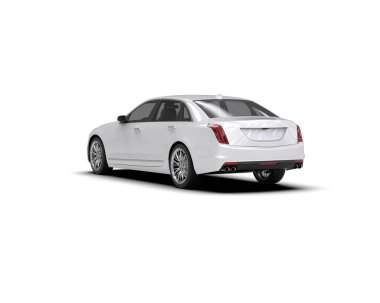 Beyaz arka planda gölgesi olan modern araba.