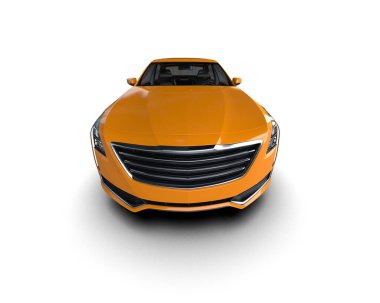 turuncu modern araba beyaz arka planda