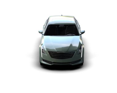 Beyaz arka planda modern şehir minibüsü. 3d oluşturma