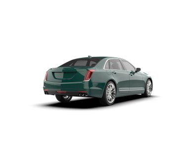 Modern araba beyaz arka planda izole edilmiş. 3d illüstrasyon. 