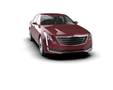 Modern araba beyaz arka planda izole edilmiş. 3d illüstrasyon. 