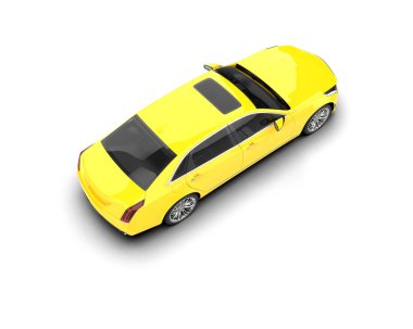 Modern araba beyaz arka planda izole edilmiş. 3d illüstrasyon. 