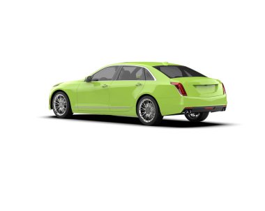 Modern araba beyaz arka planda izole edilmiş. 3d illüstrasyon. 