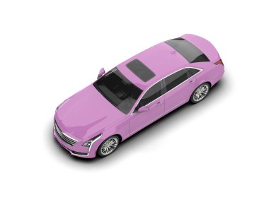Modern araba beyaz arka planda izole edilmiş. 3d illüstrasyon. 
