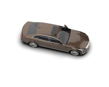Modern araba beyaz arka planda izole edilmiş. 3d illüstrasyon. 