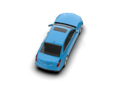 Modern araba beyaz arka planda izole edilmiş. 3d illüstrasyon. 