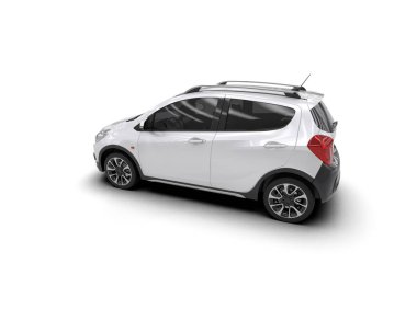 Modern araba beyaz arka planda izole edilmiş. 3d illüstrasyon. 