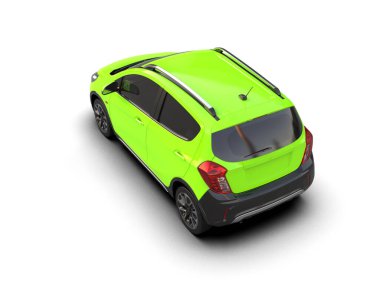 Modern araba beyaz arka planda izole edilmiş. 3d illüstrasyon. 