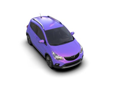 Modern araba beyaz arka planda izole edilmiş. 3d illüstrasyon. 