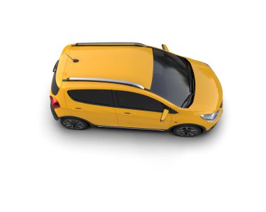 Modern araba beyaz arka planda izole edilmiş. 3d illüstrasyon. 