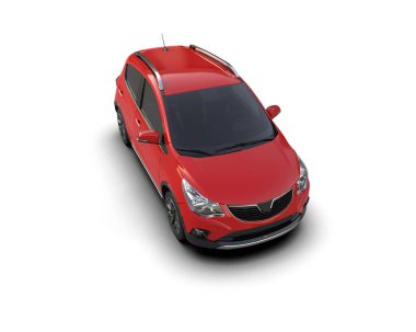 Modern araba beyaz arka planda izole edilmiş. 3d illüstrasyon. 