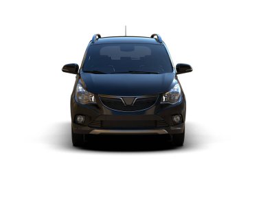 Modern araba beyaz arka planda izole edilmiş. 3d illüstrasyon. 