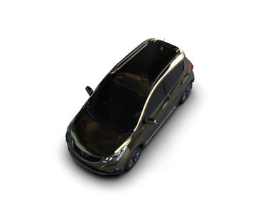 Modern araba beyaz arka planda izole edilmiş. 3d illüstrasyon. 