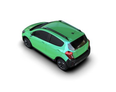 Modern araba beyaz arka planda izole edilmiş. 3d illüstrasyon. 