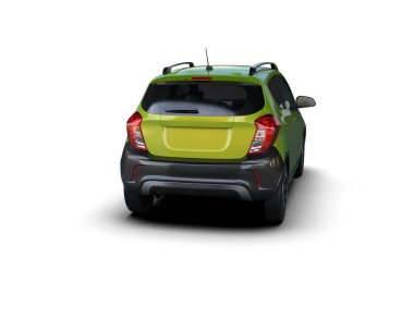 Modern araba beyaz arka planda izole edilmiş. 3d illüstrasyon. 