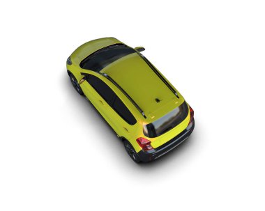 Modern araba beyaz arka planda izole edilmiş. 3d illüstrasyon. 