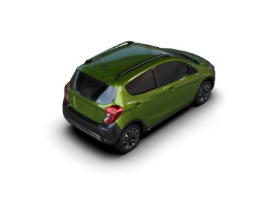 Modern araba beyaz arka planda izole edilmiş. 3d illüstrasyon. 