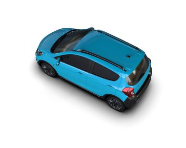 Modern araba beyaz arka planda izole edilmiş. 3d illüstrasyon. 